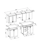 ELIZABETH 240 KITCHEN SET BODY: SONOMA OAK, FRONT: GRAY order